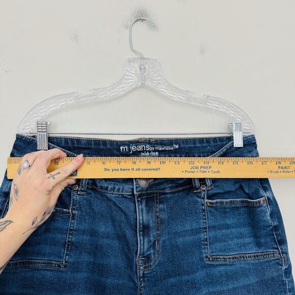 M Jeans By Maurices Mid Rise Blue Denim Capris Women’s Size 16 - Picture 2 of 8